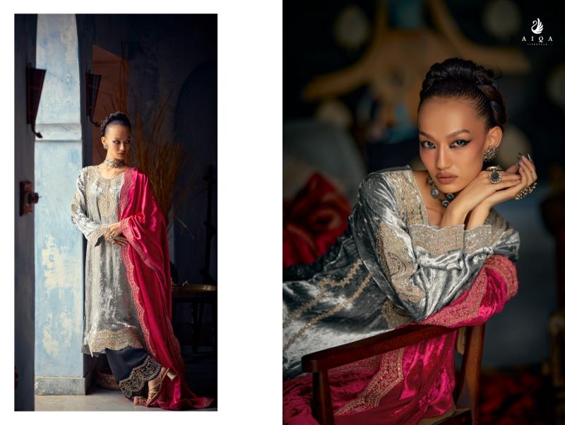 AIQA SHAHEN SHAH Velvet With Fancy Work Salwar Kameez Wholesale Catalog