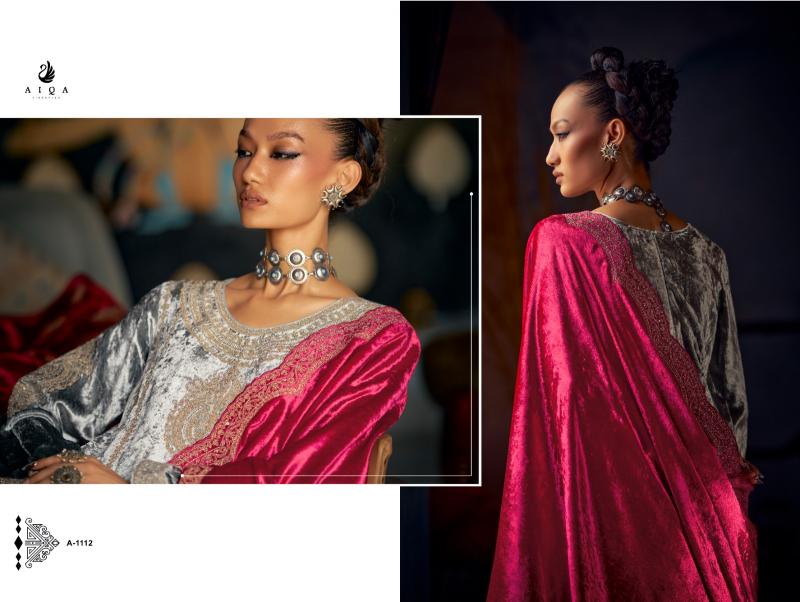 AIQA SHAHEN SHAH Velvet With Fancy Work Salwar Kameez Wholesale Catalog