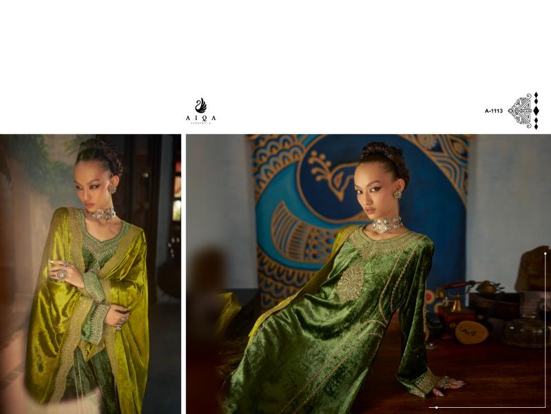 AIQA SHAHEN SHAH Velvet With Fancy Work Salwar Kameez Wholesale Catalog