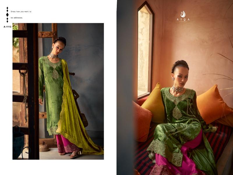 AIQA SHAHEN SHAH Velvet With Fancy Work Salwar Kameez Wholesale Catalog