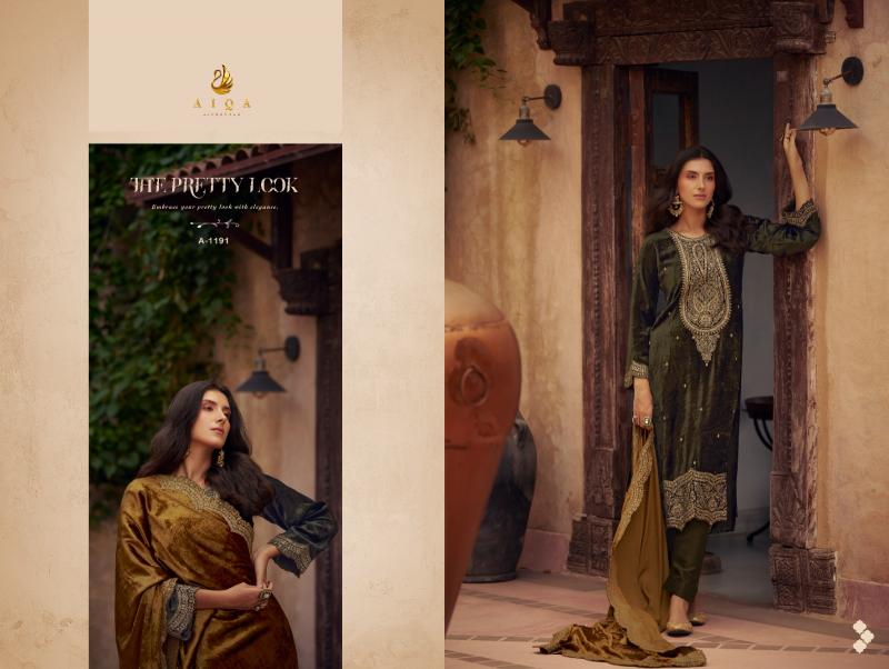 AIQA SHIKARBAGH Pure Velvet With Fancy Work Wholesale Catalog