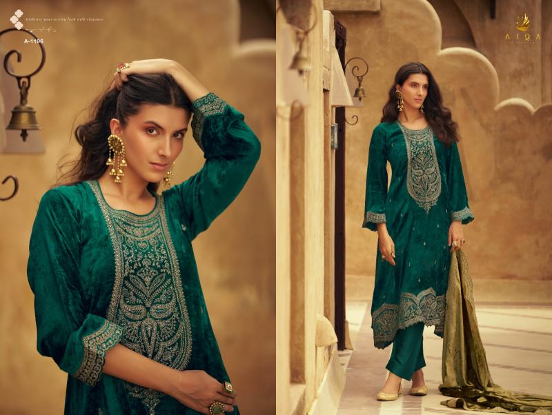 AIQA SHIKARBAGH Pure Velvet With Fancy Work Wholesale Catalog