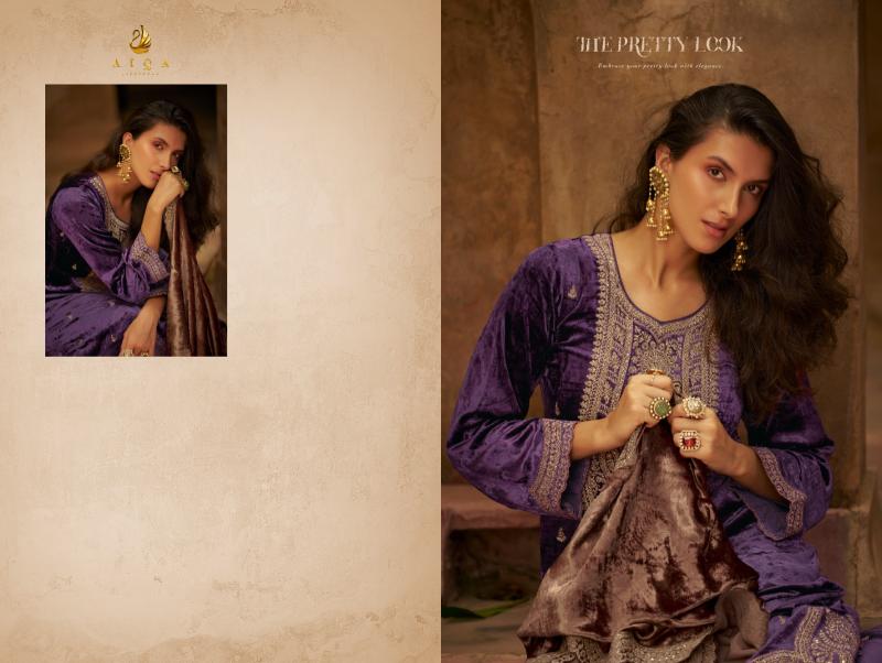 AIQA SHIKARBAGH Pure Velvet With Fancy Work Wholesale Catalog