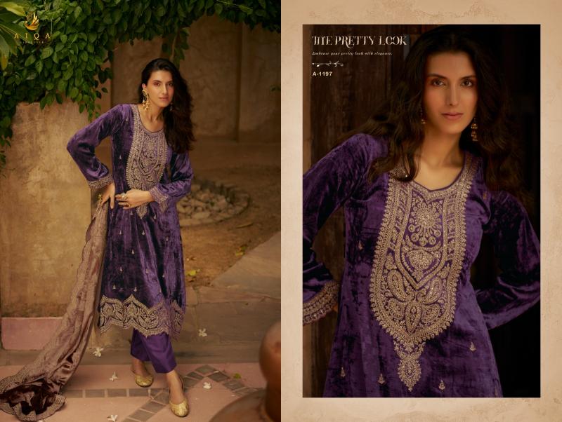 AIQA SHIKARBAGH Pure Velvet With Fancy Work Wholesale Catalog