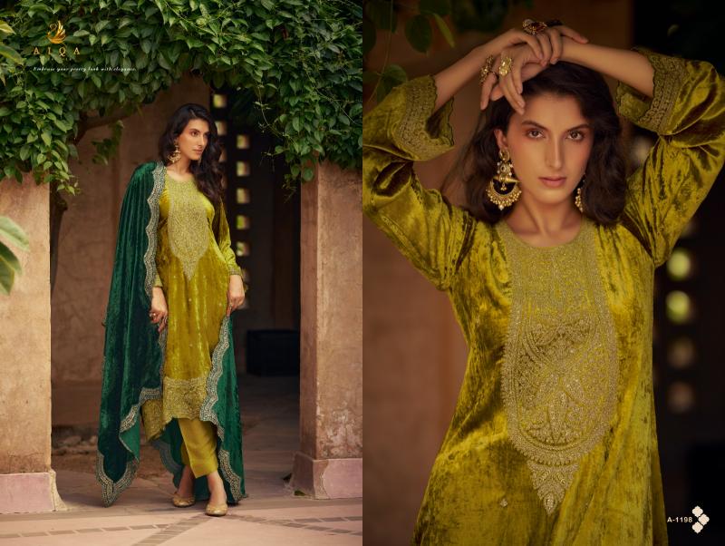 AIQA SHIKARBAGH Pure Velvet With Fancy Work Wholesale Catalog