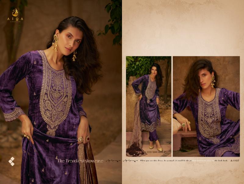 AIQA SHIKARBAGH Pure Velvet With Fancy Work Wholesale Catalog