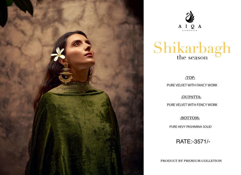 AIQA SHIKARBAGH Pure Velvet With Fancy Work Wholesale Catalog