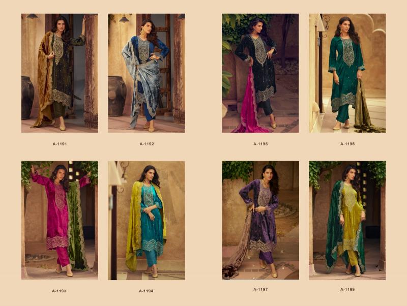 AIQA SHIKARBAGH Pure Velvet With Fancy Work Wholesale Catalog