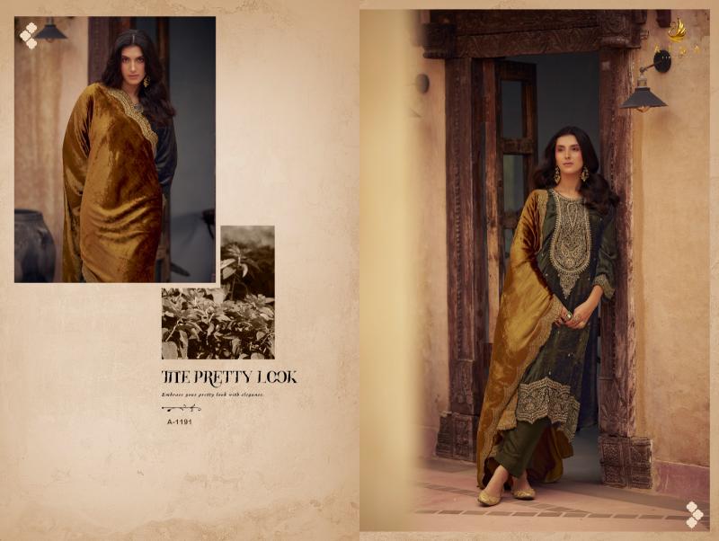 AIQA SHIKARBAGH Pure Velvet With Fancy Work Wholesale Catalog