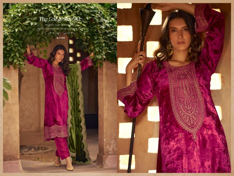 AIQA SHIKARBAGH Pure Velvet With Fancy Work Wholesale Catalog