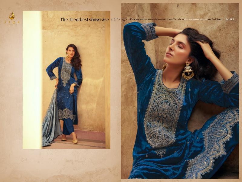 AIQA SHIKARBAGH Pure Velvet With Fancy Work Wholesale Catalog