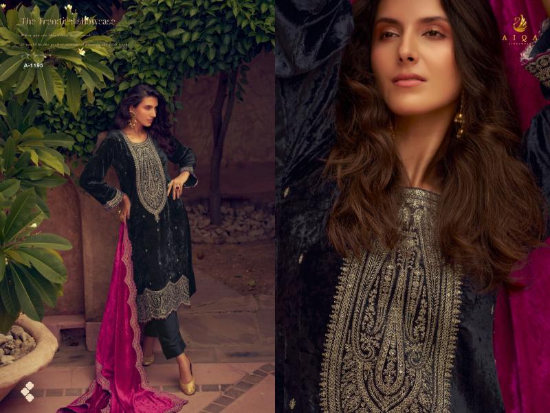 AIQA SHIKARBAGH Pure Velvet With Fancy Work Wholesale Catalog