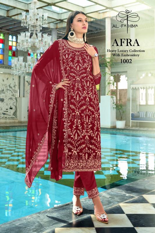 Al Fathima Afra Georgette Pakistani Suits Wholesale Catalog