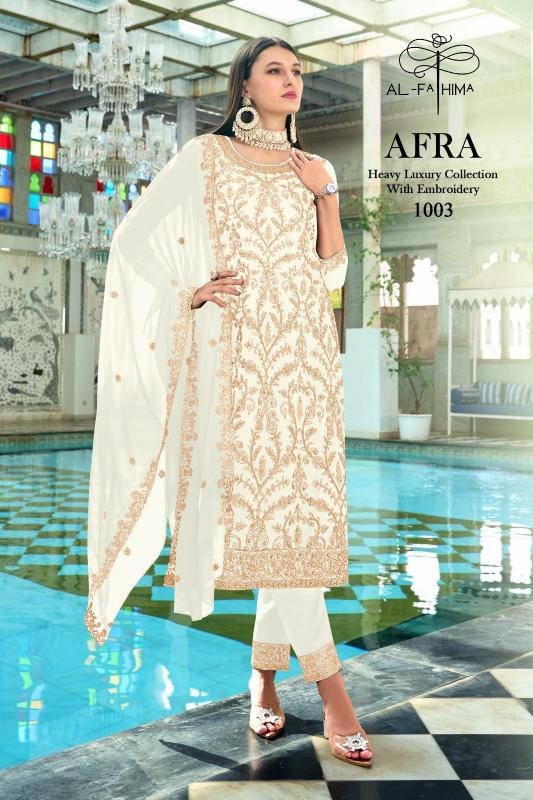 Al Fathima Afra Georgette Pakistani Suits Wholesale Catalog