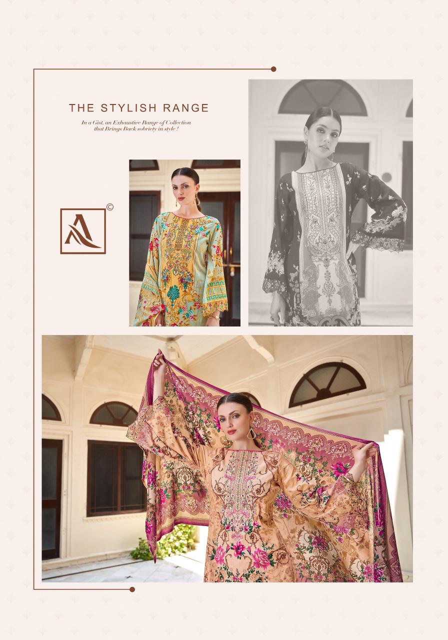 Alok Zarqash Cotton Embroidery Dress Material Wholesale Catalog