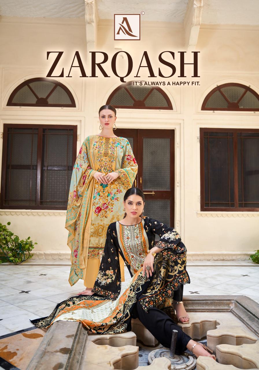 Alok Zarqash Cotton Embroidery Dress Material Wholesale Catalog