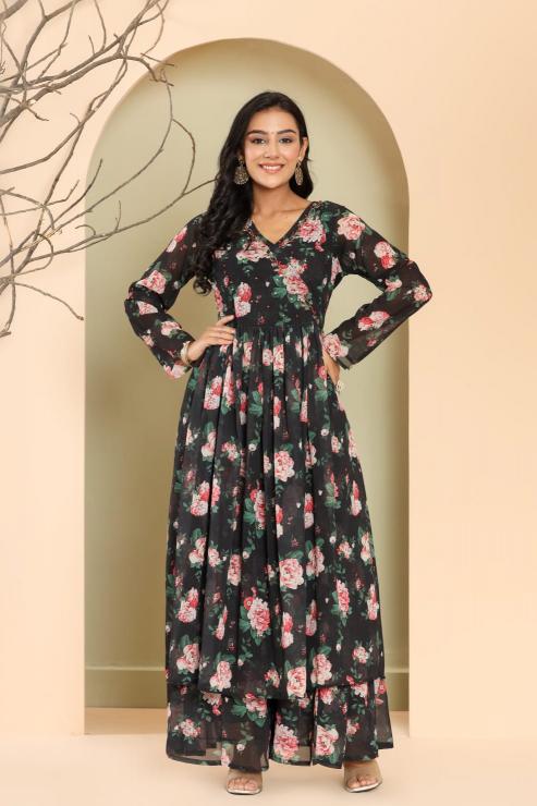 Amóha Georgette kurta Dupatta divider sharara set Wholesale Catalog