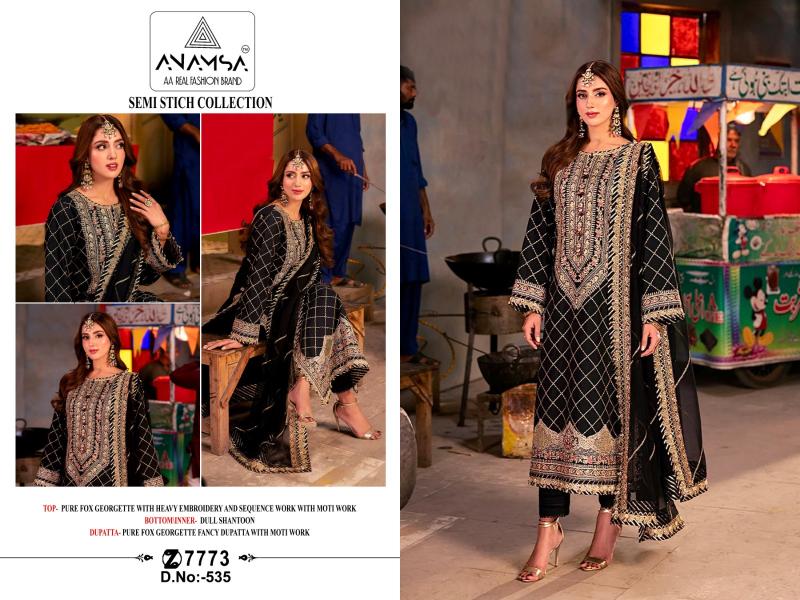 Anamsa 535 Georgette Pakistani Suit Wholesale Catalog