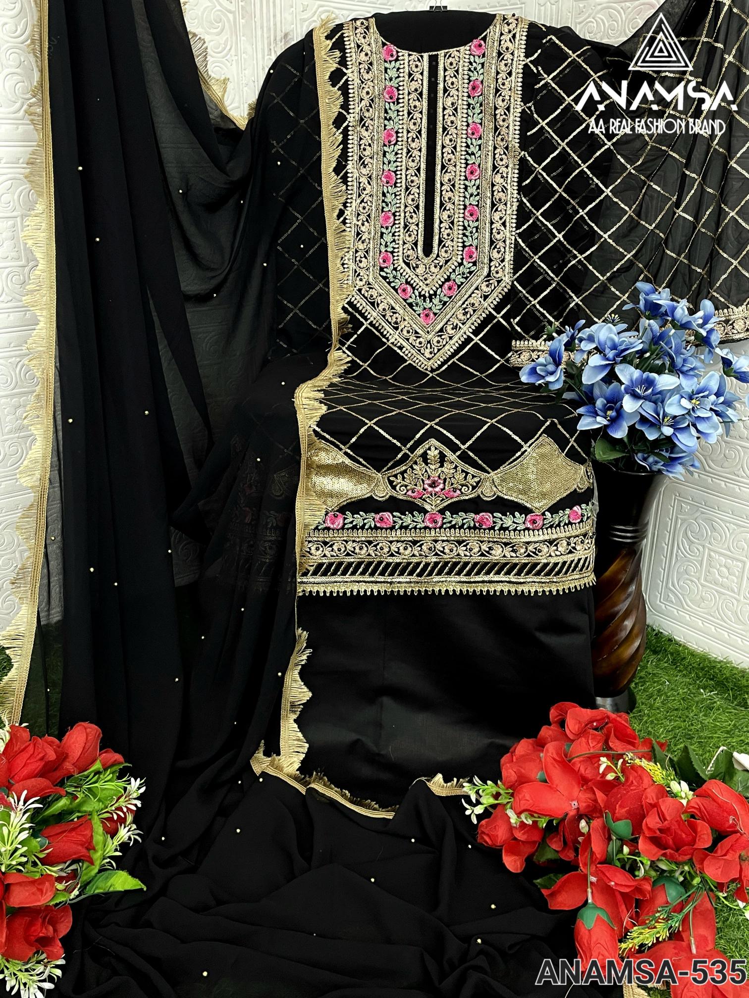 Anamsa 535 Georgette Pakistani Suit Wholesale Catalog