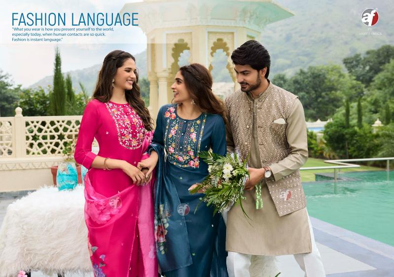 Anju Fabrics Desi Dhaga Pink Kurti India Wholesale Catalog