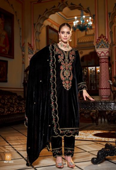 Belliza Gulzaar 967 Series Velvet Fancy Dress Material Wholesale Catalog