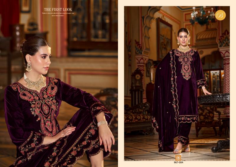 Belliza Gulzaar 967 Series Velvet Fancy Dress Material Wholesale Catalog