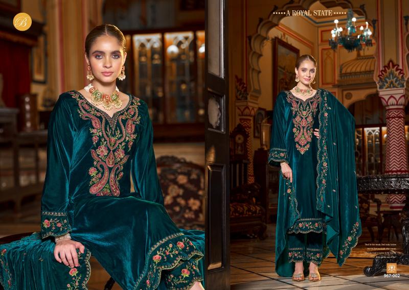 Belliza Gulzaar 967 Series Velvet Fancy Dress Material Wholesale Catalog