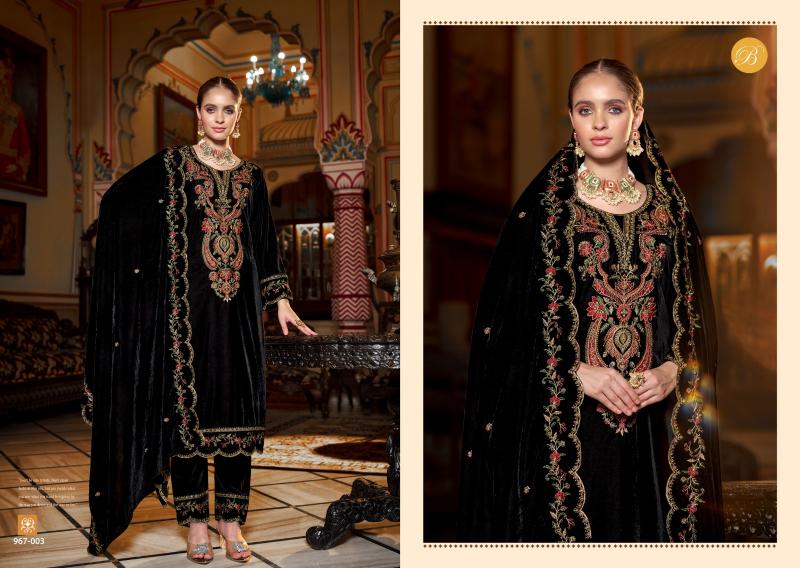 Belliza Gulzaar 967 Series Velvet Fancy Dress Material Wholesale Catalog