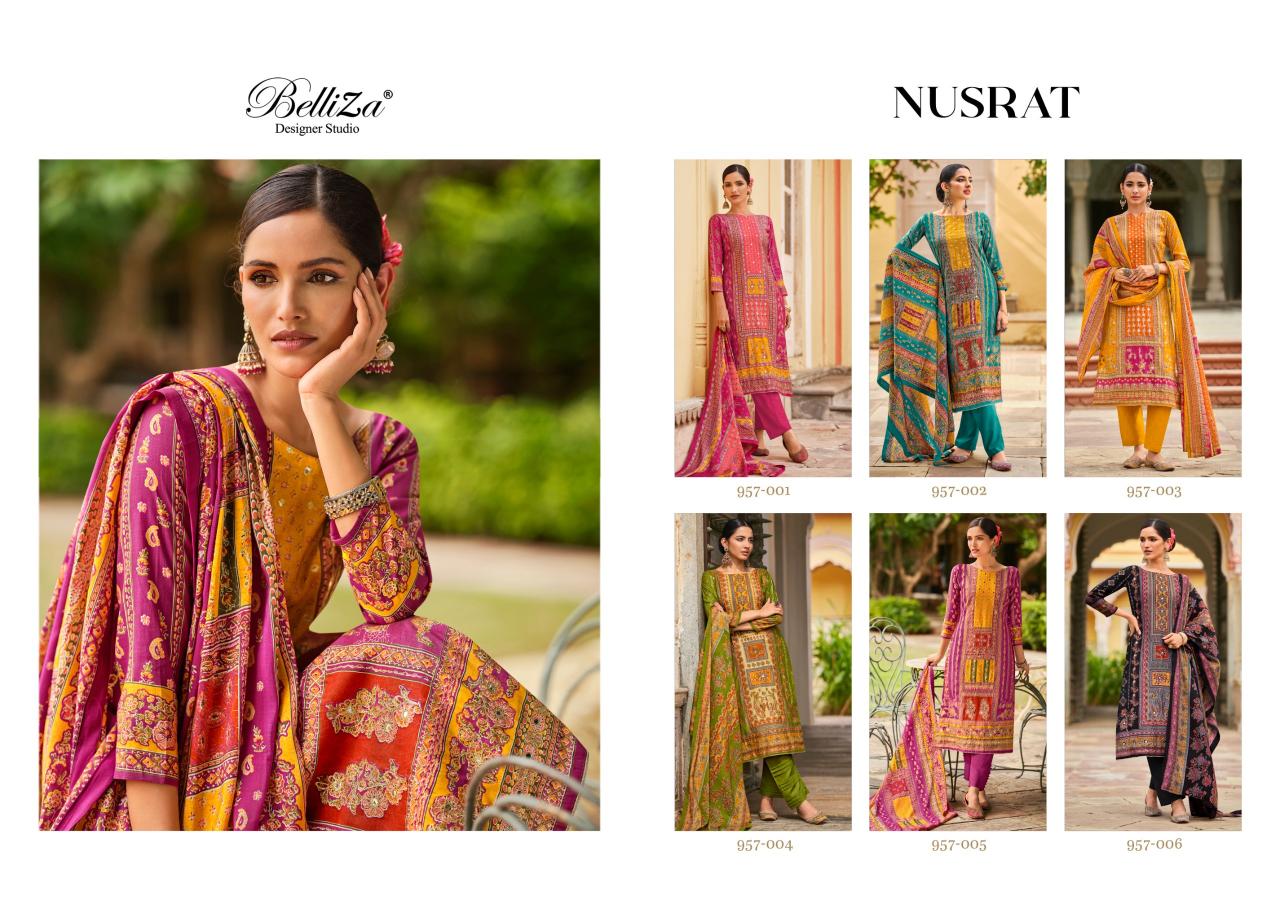 Belliza Nusrat Digital Printed Dress Material Wholesale Catalog