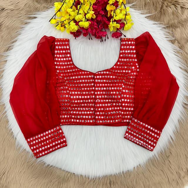 Blousewala Designer Party Wear Mirror Blouse With Fancy Latkan