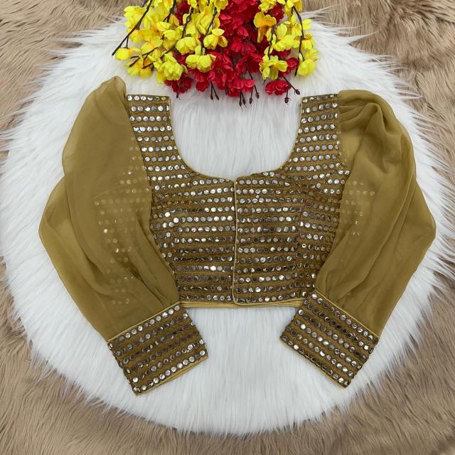 Blousewala Designer Party Wear Mirror Blouse With Fancy Latkan
