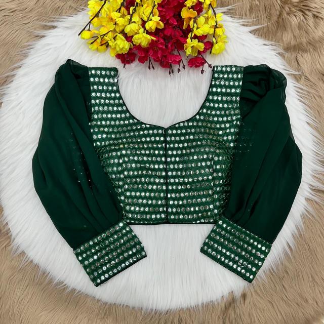 Blousewala Designer Party Wear Mirror Blouse With Fancy Latkan