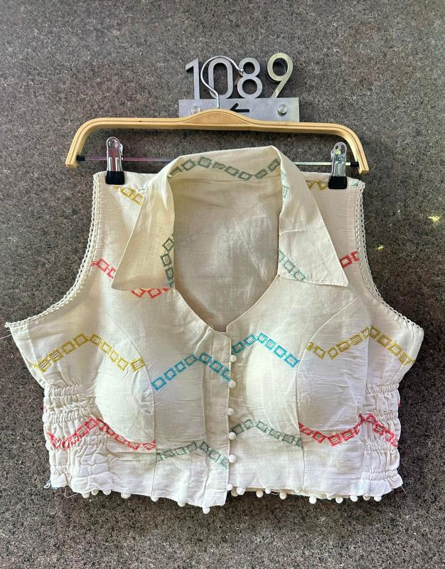 Blousewala Khadi collar