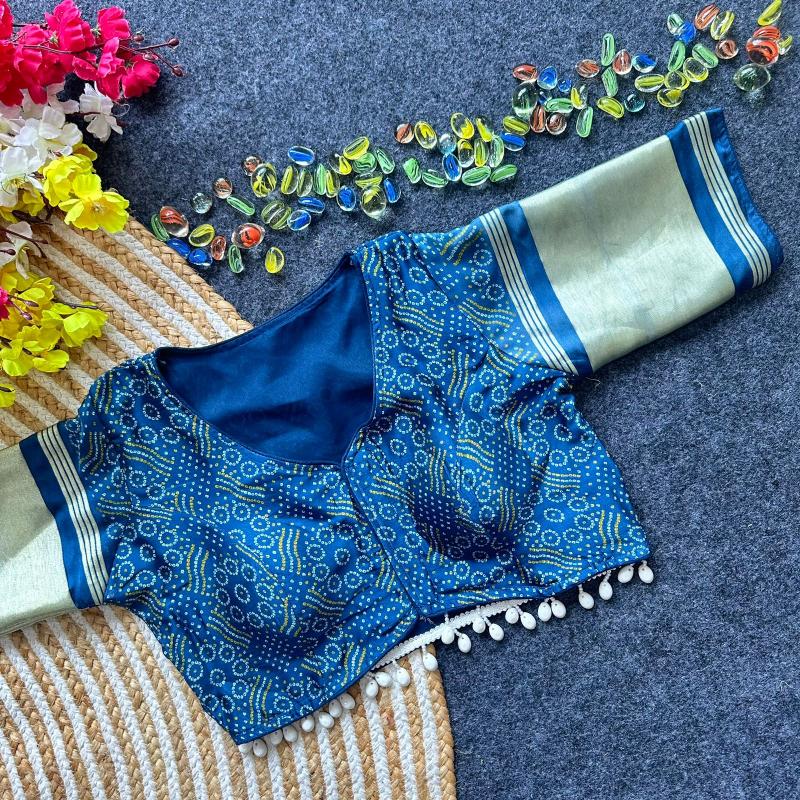Blousewala TRADITIONAL NAVRATRI SPL.  PURE GAJJI SILLK BLOUSE