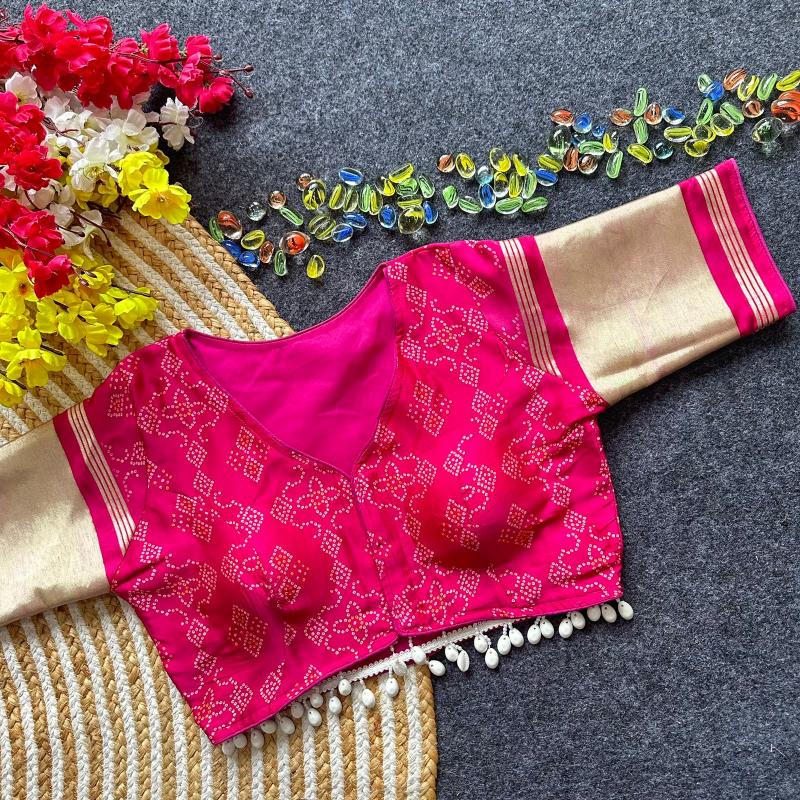 Blousewala TRADITIONAL NAVRATRI SPL.  PURE GAJJI SILLK BLOUSE