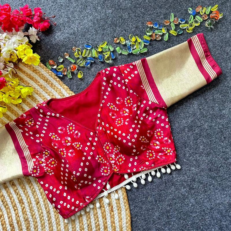 Blousewala TRADITIONAL NAVRATRI SPL.  PURE GAJJI SILLK BLOUSE