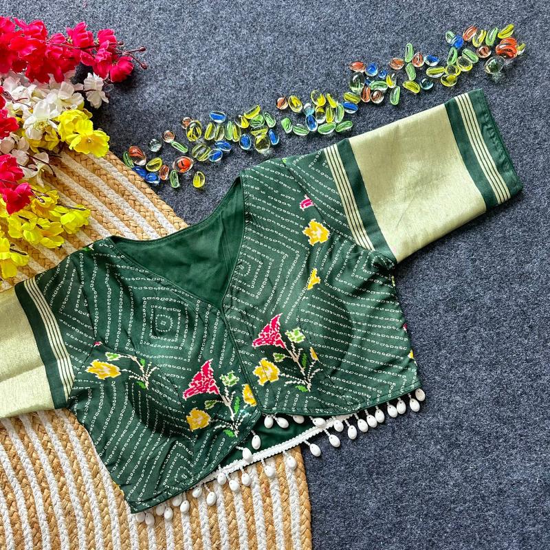 Blousewala TRADITIONAL NAVRATRI SPL.  PURE GAJJI SILLK BLOUSE
