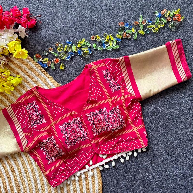 Blousewala TRADITIONAL NAVRATRI SPL.  PURE GAJJI SILLK BLOUSE