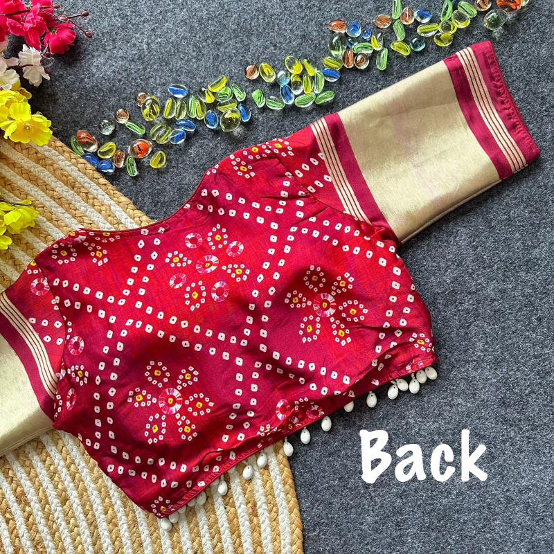 Blousewala TRADITIONAL NAVRATRI SPL.  PURE GAJJI SILLK BLOUSE