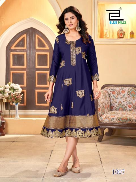 Blue Hills Palki Special Rayon Anarkali Kurti Wholesale Catalog