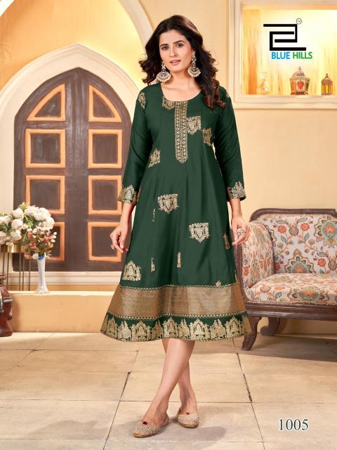 Blue Hills Palki Special Rayon Anarkali Kurti Wholesale Catalog