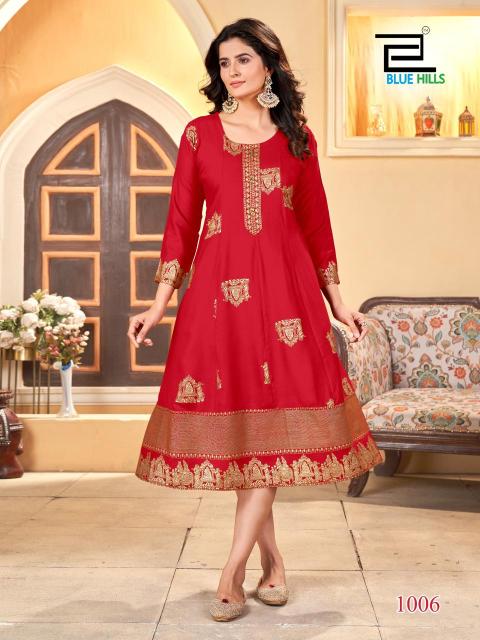 Blue Hills Palki Special Rayon Anarkali Kurti Wholesale Catalog