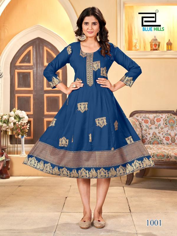 Blue Hills Palki Special Rayon Anarkali Kurti Wholesale Catalog