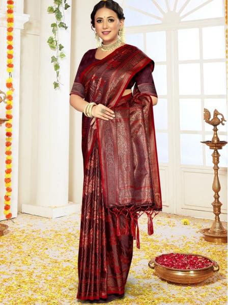 Bunawat Bhumika Satan Satin Silk Saree Wholesale Catalog
