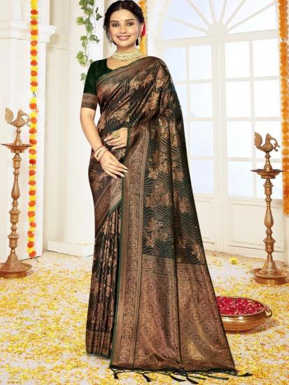 Bunawat Bhumika Satan Satin Silk Saree Wholesale Catalog