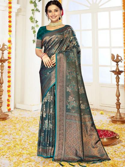 Bunawat Bhumika Satan Satin Silk Saree Wholesale Catalog