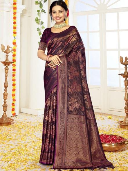 Bunawat Bhumika Satan Satin Silk Saree Wholesale Catalog