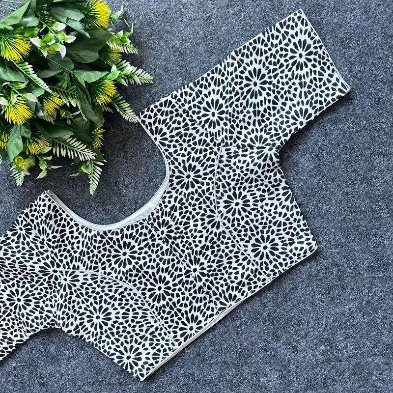 Cotton AjrakhPrint BoatNeck Neck Blouse