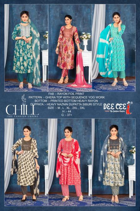 Deecee Chill Rayon Foil Print Kurti Wholesale Catalog