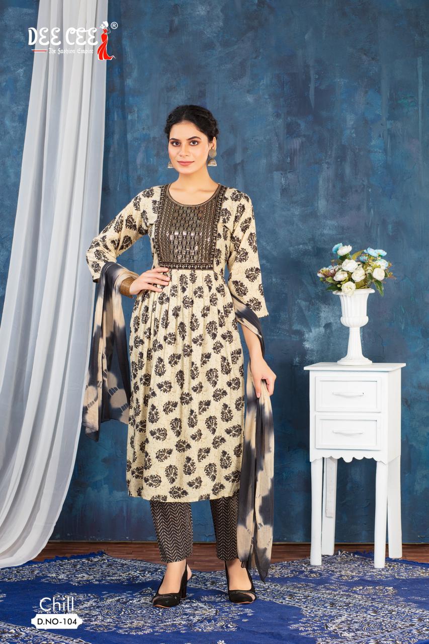 Deecee Chill Rayon Foil Print Kurti Wholesale Catalog